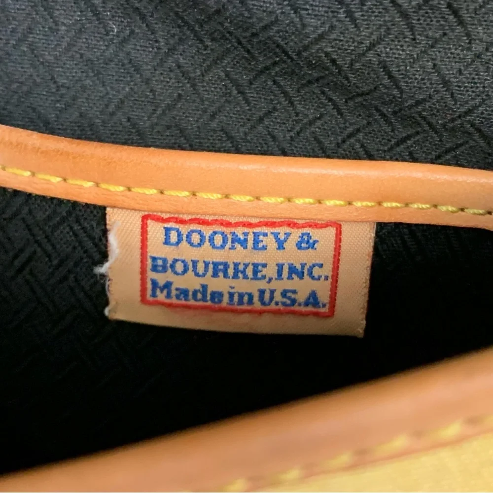 Dooney & Bourke Butter Yellow Canvas Flap Front Shoulder Bag - Picture 13 of 15